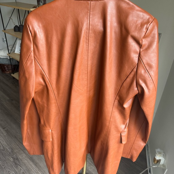 Oversized brown faux leather blazer Blank NYC - Picture 5 of 7